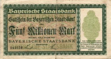 Német Birodalom/Weimari Köztársaság/München 1923.8.1. 5000.000M T:III