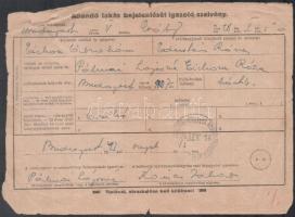 1944 Bp., Svájci Követség által kiállított menlevél magyar  zsidó és felesége személy számára 2 db m...