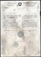 1944 Bp., Svájci Követség által kiállított menlevél magyar  zsidó és felesége személy számára 2 db m...