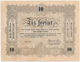 1848. 10Ft Kossuth Bankó hátlapi szövegben BÜNTETETTNEK sajtóhiba T:III szép papír Adamo G111h