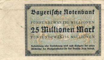 Német Birodalom/Weimari Köztársaság/München/Bayeriche Notenbank 1923.8.20. 25.000.000M T:III