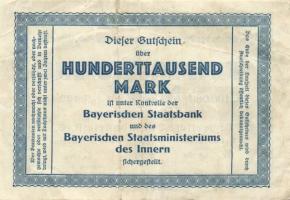 Német Birodalom/Weimari Köztársaság/München/Bayeriche Bauindustrie 1923.8.24. 100.000M T:II