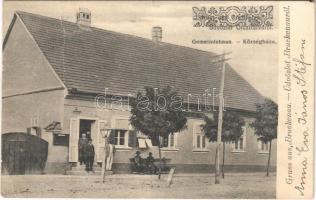 1913 Hidasliget, Bruckenau, Pischia (Orczifalváról javítva); községháza / town hall / Gemeindehaus (EK)