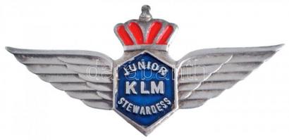 Hollandia ~1950. "KLM Junior Stewardess" zománcozott fém jelvény T:2 Netherlands ~1950. "KLM Junior Stewardess" enamelled metal badge C:XF