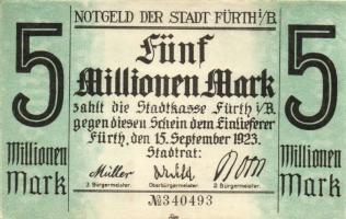Német Birodalom/Weimari Köztársaság/Fürth 1923.9.15. 5000.000M T:II