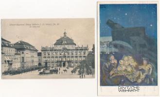 6 db Katonai fotólap + 3 db katonai vonatkozású képesla + 1 katonafotó