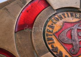 cca 1969-1980 Bp., Hotel Duna InterContinental szálloda (ma: Mariott) zománcberakásos bronztáblája, ...