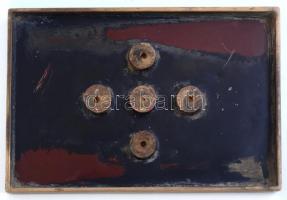 cca 1969-1980 Bp., Hotel Duna InterContinental szálloda (ma: Mariott) zománcberakásos bronztáblája, ...