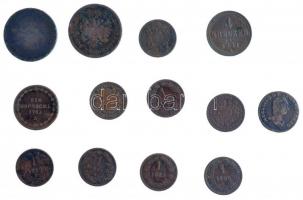 Ausztria 1765-1885. 13db-os érmetétel T:2-,3
Austria 1765-1885. 13pcs coin lot C:VF,F