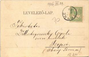 1906 Tenke, Tinca; Kossuth Lajos 100 éves évfordulója, felvonulás a szobor elé. Lévy Dávid kiadása /...