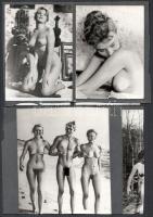 19 db aktfotó kartonlapra ragasztva, 9,5×7 és 15×10 cm közötti méretekben