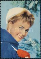 Cornelia Froboess (1943-) színésznő aláírása az őt ábrázoló képeslapon