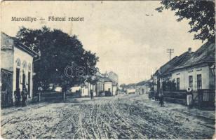 1928 Marosillye, Ilia; Fő utca, Stollwerck reklám, üzlet / main street, advertising poster, shop (gyűrődés / crease)