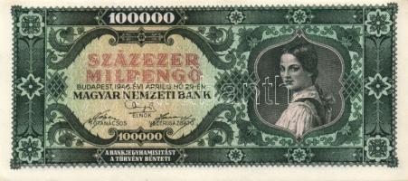 1946. 100.000MP T:I- + 100.000.000MP T:II+ egy gyenge hajtással + 100.000BP T:I-