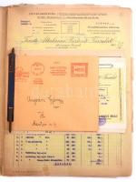 cca 1938-40 Bp., Mester u. virágüzlet üveg biztosításával kapcsolatos iratok, okmányok