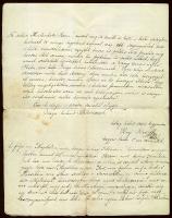 1845 Ury József (később a károlyiak jogásza) 4 oldalas névnapi köszöntőlevele Csiky Magdolnának örökbefogadójának