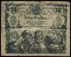 1863. 10G "prív-Öesterreichische National-Bank" hamisítványa T:III/IV+