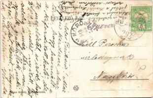 1910 Nagyszalonta, Salonta; Református templom. Döme Károly kiadása / Calvinist church + "HOLLÓ...