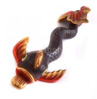 Herendi koi hal, kézzel festett, jelzett, ragasztott uszonnyal, h: 16 cm