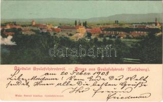 1903 Gyulafehérvár, Karlsburg, Alba Iulia; látkép. Weisz Bernát kiadása / general view