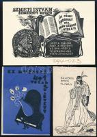 Ex libris, 6 db, vegyes technika, papír, jelzéssel és jelzés nélkül, vegyes méretben