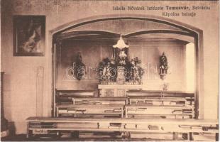 Temesvár, Timisoara; Iskolanővérek Intézete, kápolna, belső / Catholic boarding school, chapel, interior