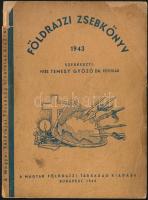 Földrajzi zsebkönyv. Szerk.: Temesy Győző. Bp., 1943,  Magyar Földrajzi Társaság. Papírkötésben, kissé kopott állapotban. Borító néhol hiányos.