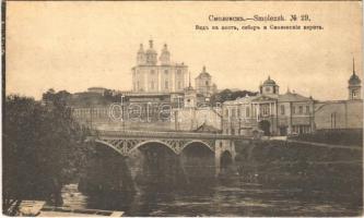 Smolensk, bridge, cathedral and Smolensk gate