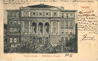 1901 Temesvár, Timisoara; Városi színház. Raschka kiadása / Städtisches Theater / theatre (EK)