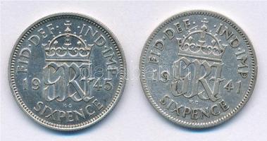 Nagy-Britannia 1941-1945 6p Ag "VI. György" (2xklf) T:2-,1-
United Kingdom 1941-1945. 6 P...