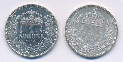 1914KB-1915KB 1K Ag "Ferenc József" (2xklf) T:1- Adamo K5.1