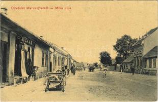 Marosújvár, Uioara, Ocna Mures; Mikó utca, Moga A. N. üzlete. W. L. 1596. / street view, shops (EK)