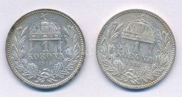 1915KB-1916KB 1K Ag "Ferenc József" (2xklf) T:1- Adamo K5.1