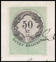 1870-1871 Pest, 2 db levél viaszpecséttel, 15 kr és 50 kr okmánybélyeggel