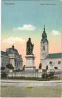 1917 Nagyvárad, Oradea; Szent László szobor. Vasúti Levelezőlapárusítás 51. sz. - 1916. / Saint Ladislaus statue