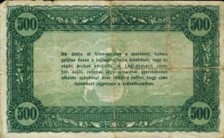 1920-as évek eleje 500K vásárlási visszatérítés T:III