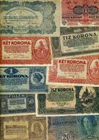 Kis tétel 1848-től, 70 db bankjegy, benne korona, pengő, infla, V.H., Kossuth-bankó, jobbakkal T:II,...