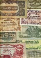 Kis tétel 1848-től, 70 db bankjegy, benne korona, pengő, infla, V.H., Kossuth-bankó, jobbakkal T:II,...