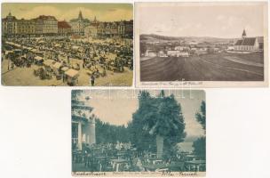 10 db RÉGI külföldi város képeslap / 10 pre-1945 European town-view postcards