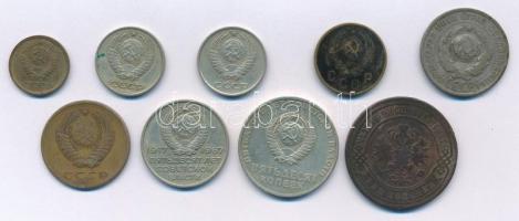 Szovjetunió 1924-1969. 1k-50k (8db, 7xklf, közte 1924. 20k Ag) + Orosz Birodalom 1898. 3k Cu T:2-3
...