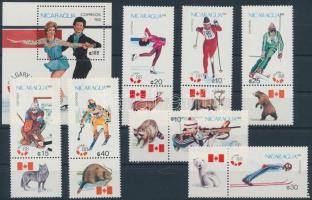 1988 Téli olimpia szelvényes sor + blokk, Winter Olympics coupon set + block Mi 2843-2849 + Mi 176