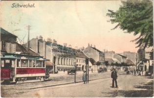 Schwechat, street view, tram (EB)