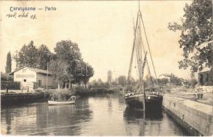 1908 Cervignano, Cervignano del Friuli; Porto / port, sailboat, boat (EB)