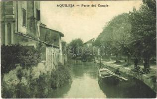 1908 Aquileia, Parte del Canale / canal, boat (EK)
