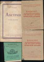 cca 1945 össz. 4 db orosz nyelvű nyomtatvány, részben sérült és fotlos borítóval