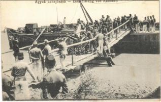 Ágyúk behajózása / Einschiffung von Kanonen / WWI Austro-Hungarian K.u.K. military, cannons (fl)