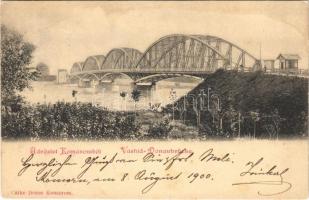 1900 Komárom, Komárno; Vashíd. Czike Dénes kiadása / Donaubrücke / Danube bridge (fl)