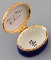 Halycon Enamels zománcfestett porcelán dobozka, díszdobozban. 5x3 cm