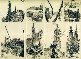 1946 Budapest az ostrom után 8 darab képeslap