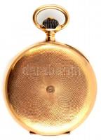 Jaccottet 14K dupla fedeles arany zsebóra. jelzett. Tisztitásra szoruló de jó állapotban. 84,6 g, d:...
